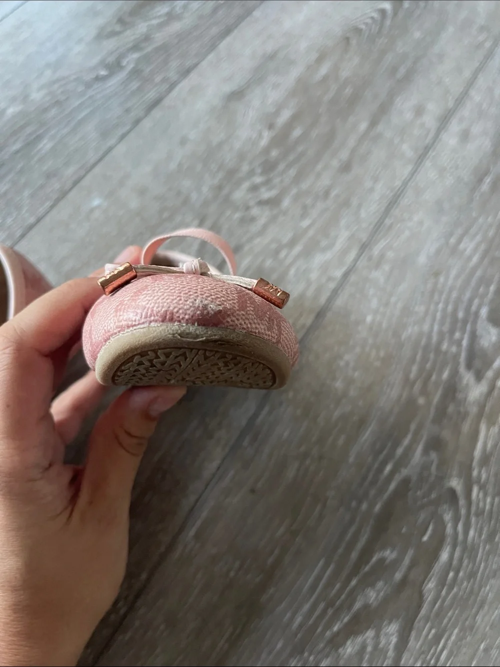 MICHAEL KORS Girls Pink Mary Jane Ballet Flats with Bow